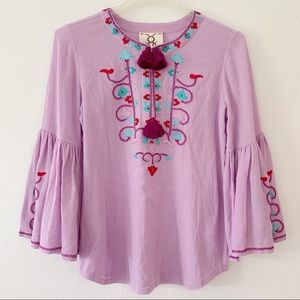 Figue Cotton Britt embroidered Peasant top